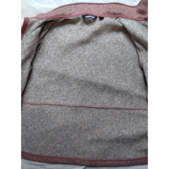 Lands End Pink Herringbone Fleece Jacket Burnt Clay Womens Size Large Petite - Picture 6 of 11